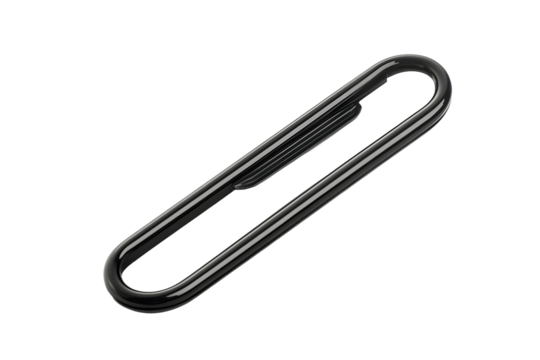 Black Paper clip isolated on white background