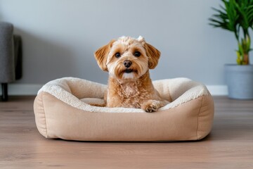 Cozy pet bed for dogs and cats in living room