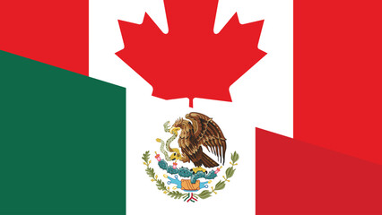 Mexico and canada flag fusion design