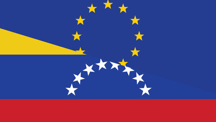 Europe and venezuela flag fusion design
