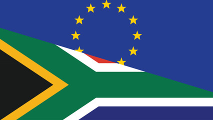 Europe and south africa flag fusion design