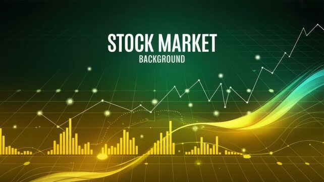 Dynamic stock market data visualization with financial growth charts and patterns