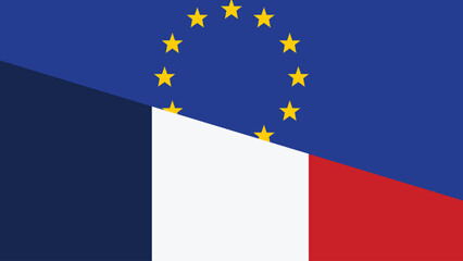Europa and france flag fusion design