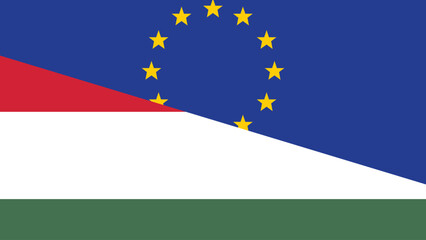 Europa and hungary flag fusion design