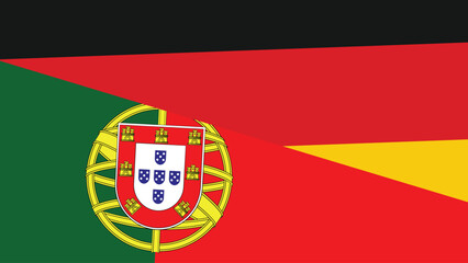 Germany and portugal flag fusion design