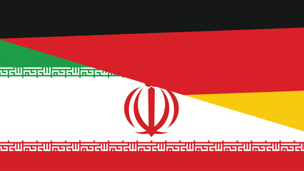 Germany and iran flag fusion design