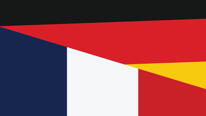 Germany and france flag fusion design