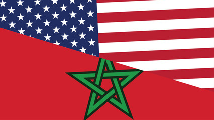 Usa and morocco flag fusion design