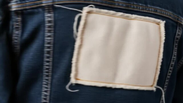 Denim jacket with customizable patch, perfect for showcasing branding and personal style, offering