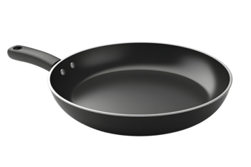 black fry pan skillet clipping path isolated on white background
