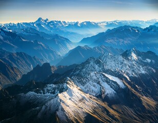 aerial view of mountain range with digital overlay