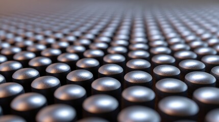 Obraz premium Close-Up View of Metallic Sphere Texture Surface with a Pattern of Smooth Bumps Reflecting Light and Creating a Soft Gradient in a Digital Environment