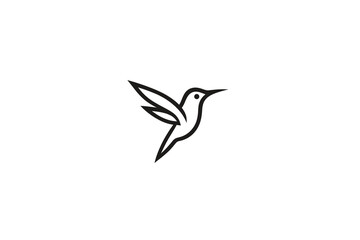 Clean Geometric Hummingbird Design