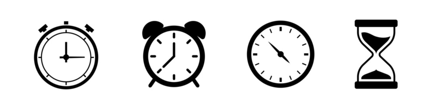 clock icon set. clock symbol