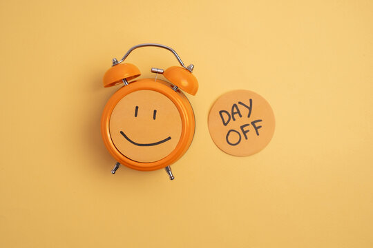 Day off - workplace message in the office. Concept of absence from work and day off