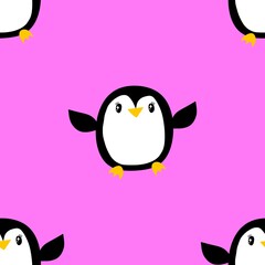 Christmas animals seamless penguin pattern for wrapping paper and fabrics and kids print