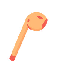 Flat colorful wireless headphone icon for lifestyle. Modern earphones accessory and workout tool for gym and fitness. Vibrant equipment combining sporty themes trendy design elements.