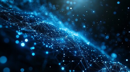 Stunning blue network connection background for tech innovation and modern business communications solutions, a dynamic futuristic design element