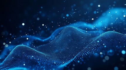 Naklejka premium Stunning blue digital landscape background for innovative technology concepts and futuristic designs, perfect for modern business presentations and marketing materials
