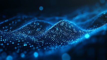 Stunning digital landscape with glowing nodes, perfect for tech, science, or future concepts. Modern and abstract for data visualization projects.