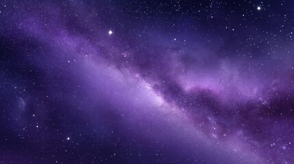 Obraz premium Stunning cosmic view of purple nebula with stars and galactic dust in the depths of outer space showcasing the beauty of the universe