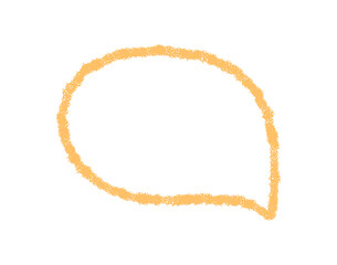 Fototapeta premium Hand drawn fluid crayon speech bubble outline stands with soft contour and round shape. Irregular bubble as rectangle and talk message for chat, communication, dialog sketch concept.