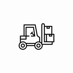 Naklejka premium forklift warehouse icon sign vector