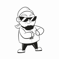 Cool Santa Claus in Sunglasses Modern Holiday Character