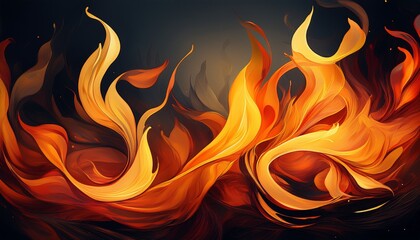 fiery flames against a dark backdrop vivid orange and yellow flames rise from a dark base