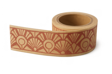 Washi tape roll featuring art deco fan pattern, decorative adhesive for crafting and stationery projects