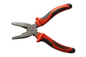Combination pliers with red and black insulated handles, a robust hand tool for electrical work and general repair tasks