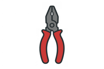 Hand tool pliers icon illustration for repair and construction work, grasping objects, performing electrical jobs