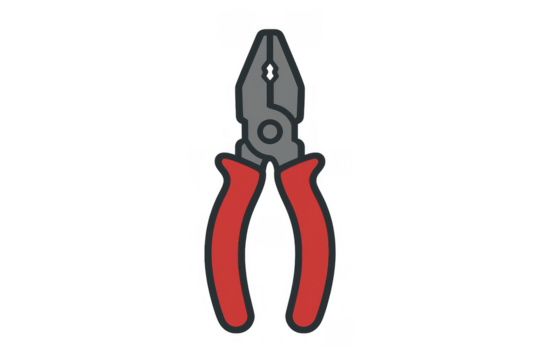 Hand tool pliers icon illustration for repair and construction work, grasping objects, performing electrical jobs - Powered by Adobe