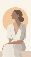 A woman is sitting on a bench