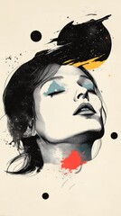 A woman with a red mark on her neck