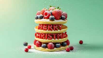 pancakes with berries and blueberries