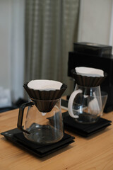 a set of v60 tools for brewing filter coffee