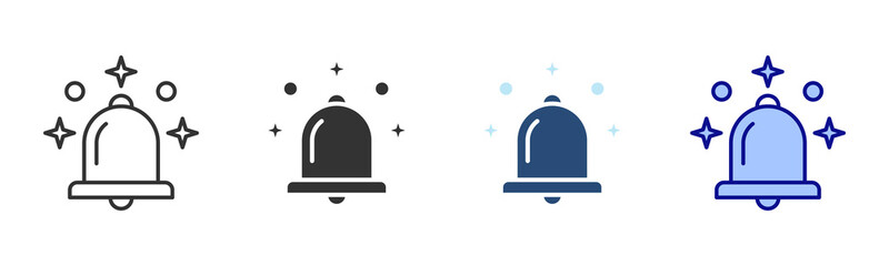 Bell Icon Set. Designed In Multi Style