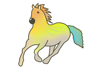 Colorful Pastel Horse Illustration for New Year