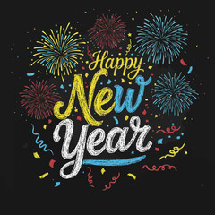 Happy New Year Fireworks Display