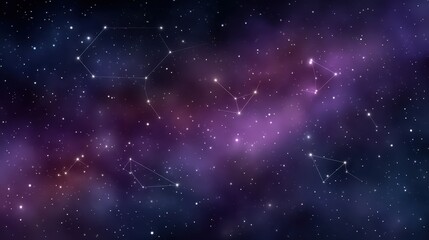 Obraz premium Stunning cosmic landscape showcasing vibrant galaxies, twinkling stars, and intricate constellations highlighted against a deep space backdrop of rich colors