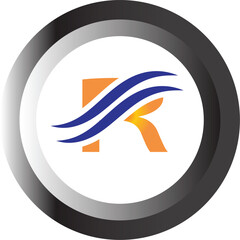 R Letter Wave Logo Design