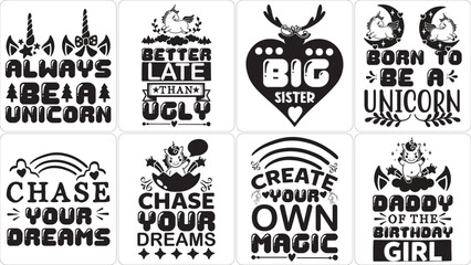 Fototapeta premium Whimsical and inspirational typography designs for crafts and gifts