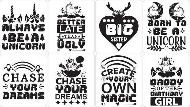 Whimsical and inspirational typography designs for crafts and gifts