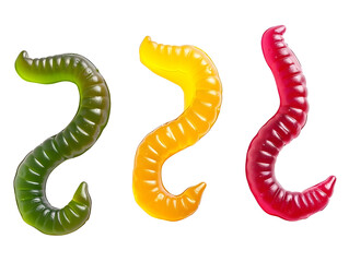Fototapeta premium gummy worm candies isolated on white background