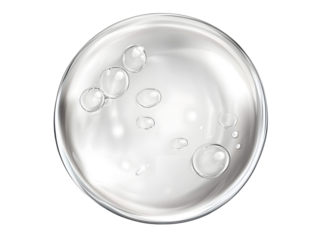 Serum or Liquid gel moisturizer with bubbles isolated on transparent background