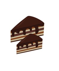 Chocolate cake icon on a white background
