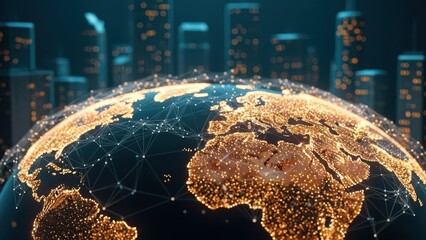 Digital Global Network Connecting World Cities