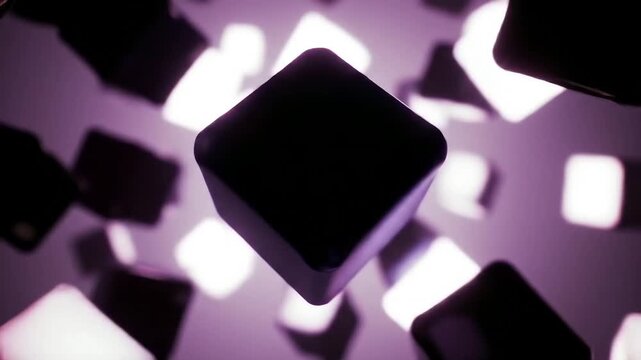 Futuristic device button with glossy surface in soft purple lighting minimalist design