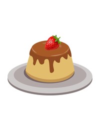 Flan cake icon 